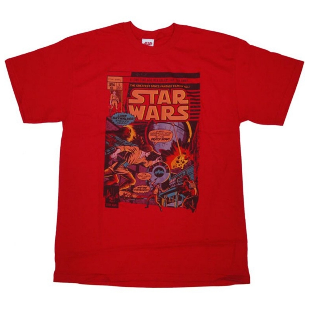 Star Wars Y2K Vintage Comic Book Tee Shirt Red XL●